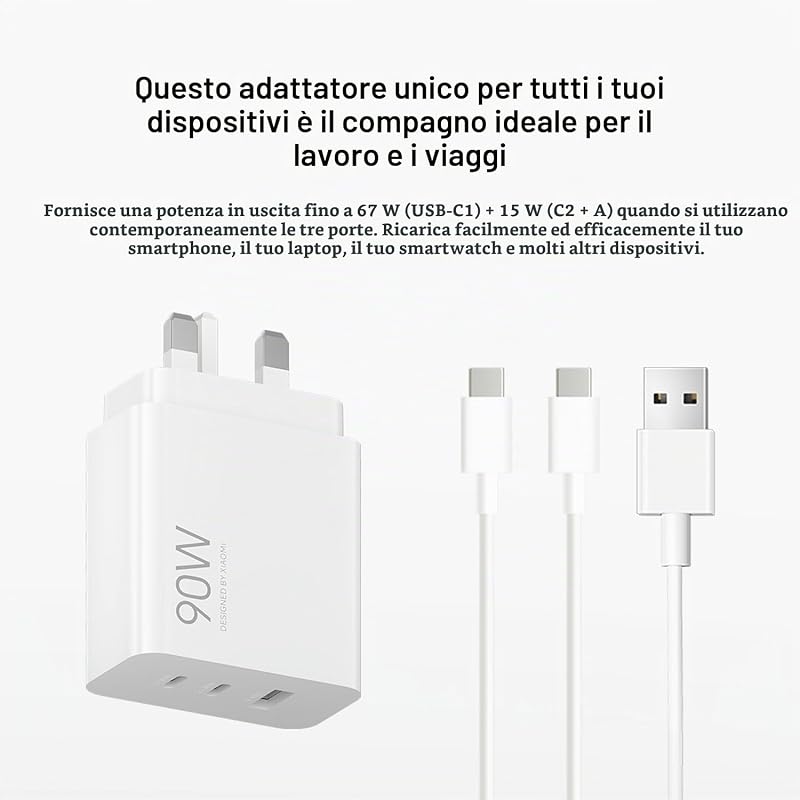 90W Hypercharge Power Adapter 3 Porte Caricatore da parete EU