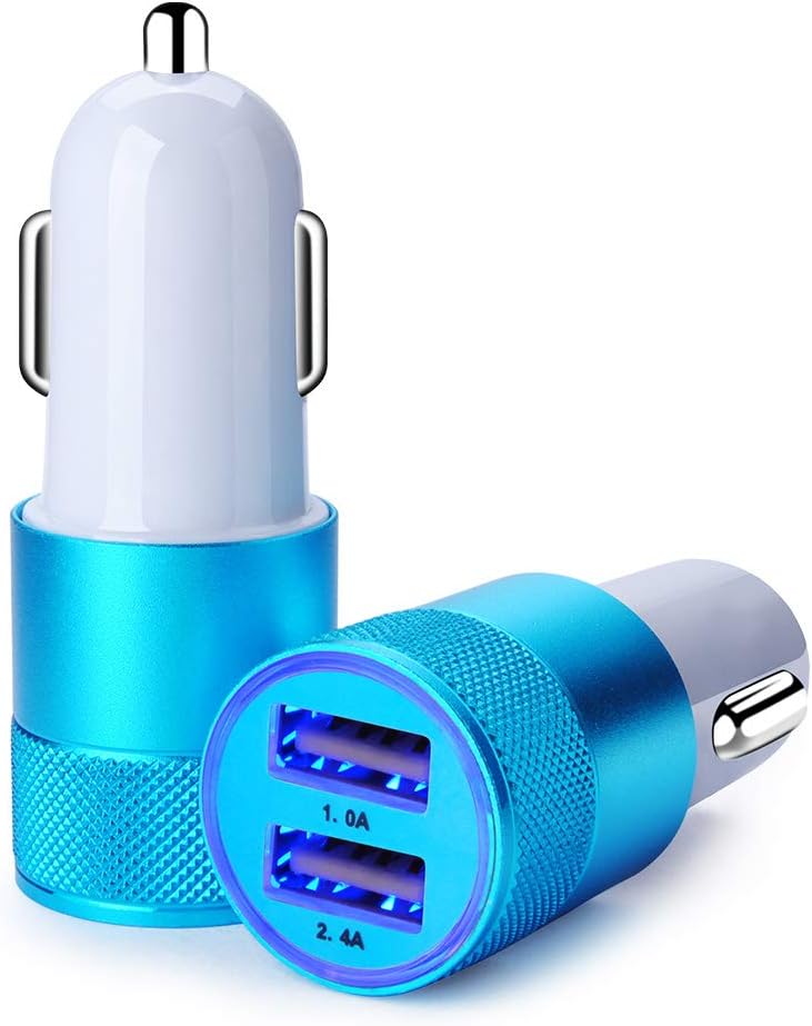 Car Charger,Sicodo 3.4A 2 Pack USB Smart Port Charger Compatible with iPhone X 8 7 6S 6 Plus, 5 SE 5S 5 5C,Galaxy S9 S8 S7 S6 Edge, Note 8 4, LG G6 G5 V10 V20,Nexus 5 X 6P,Pixel,iPad Pro Portable
