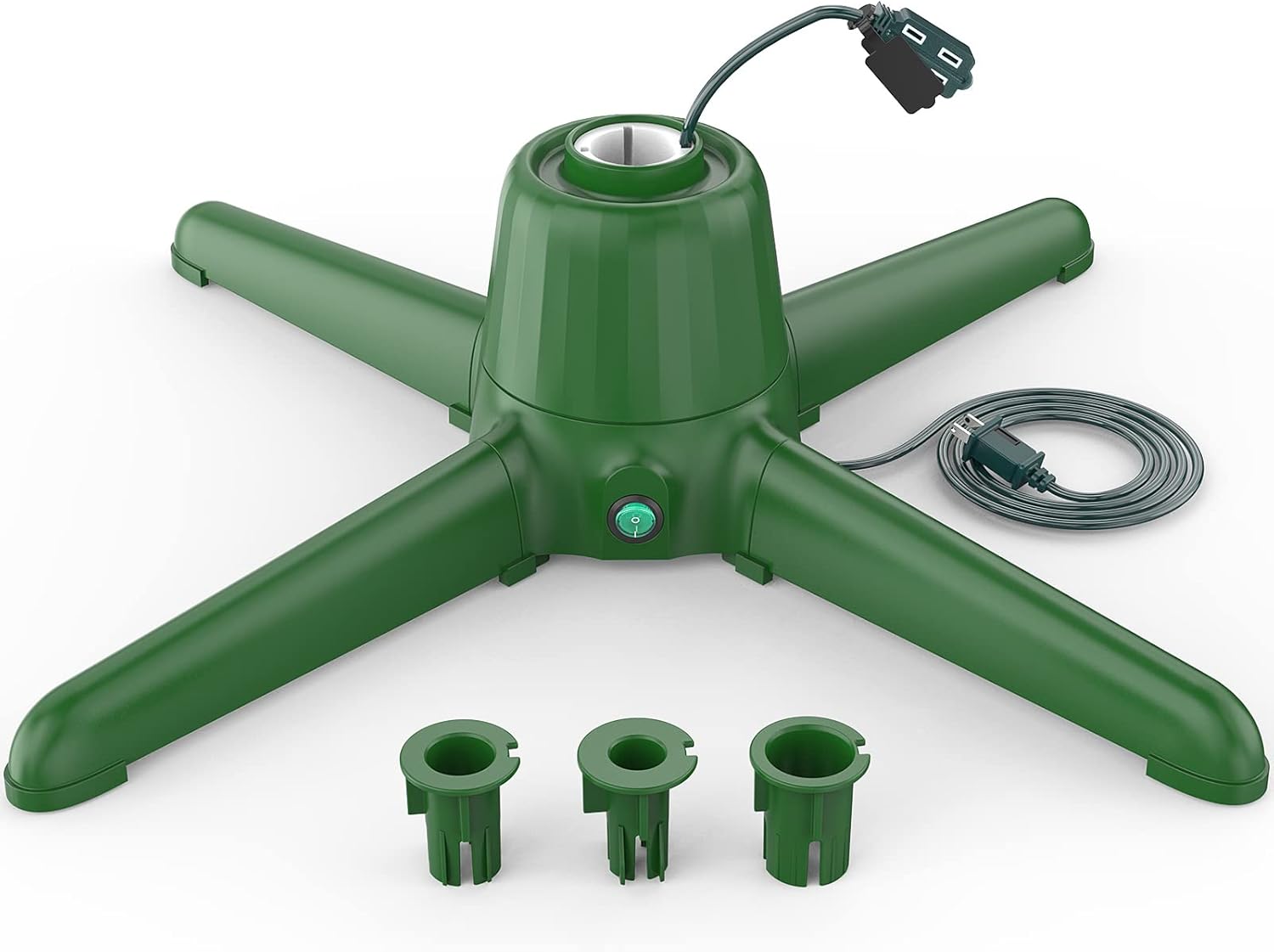 Tree Stands - Decorejoy Christmas Tree Rotating Stand 360-Degree Rotating Adjustable for up to 7.5ft Tall&80lbs Artificial Tree, with 4 adapters Included Pole Diameter 0.8-1.45