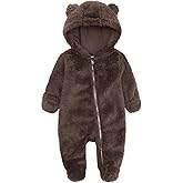 Curipeer Infant Baby Onesie Bodysuit Fleece Bunting Footed Jumpsuit Outfit Rompers 0-12M