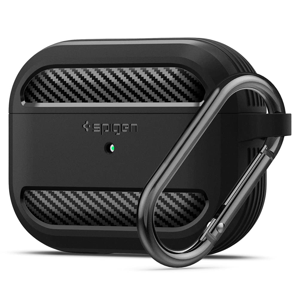Spigen Rugged Armor Designed for Apple Airpods Pro Case (2019) - Matte Black