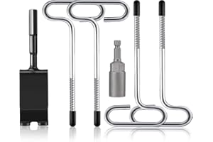 Baieasy Ice Anchor Drill Adapter Kit with 4 Ice Fishing Shelter Stake Nails - 1/4" Adapter Head for Easy Setup - Ideal Ice Shanty Anchors for Setting Up Shelter Tent