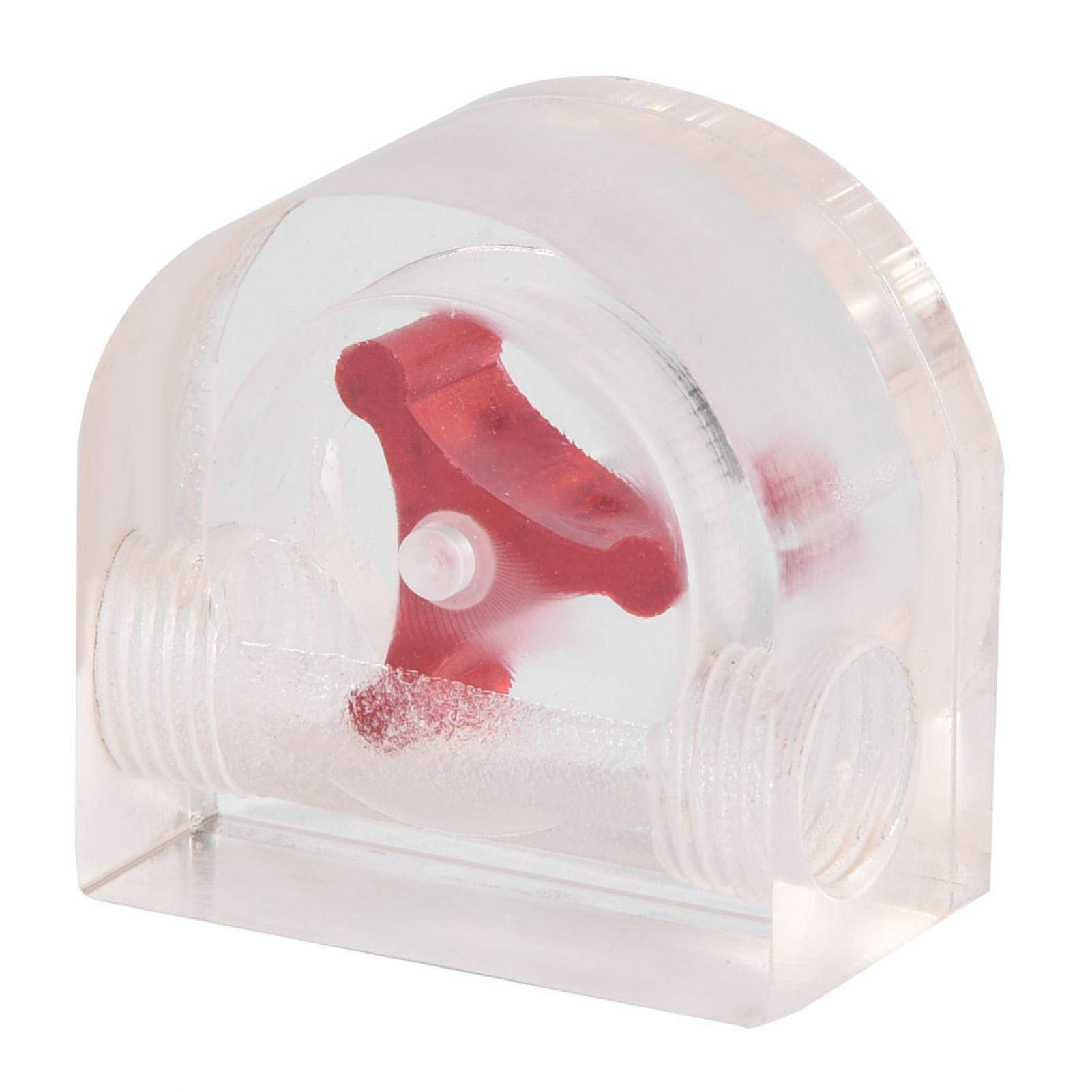 VBESTLIFE Flow Indicator, Cooling Flow Meter Sensor with 3 Impeller Blades for PC Water Cooling System G1/4 Thread(Semicircle 2 Ways)