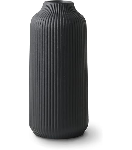 AeraVida Árbol De Mango Decorativo Contemporáneo Marrón Y Negro Con Líneas Talladas A Mano Jarrón De Madera | Elegante Acento De Decoración Del Hogar Hecho A Mano