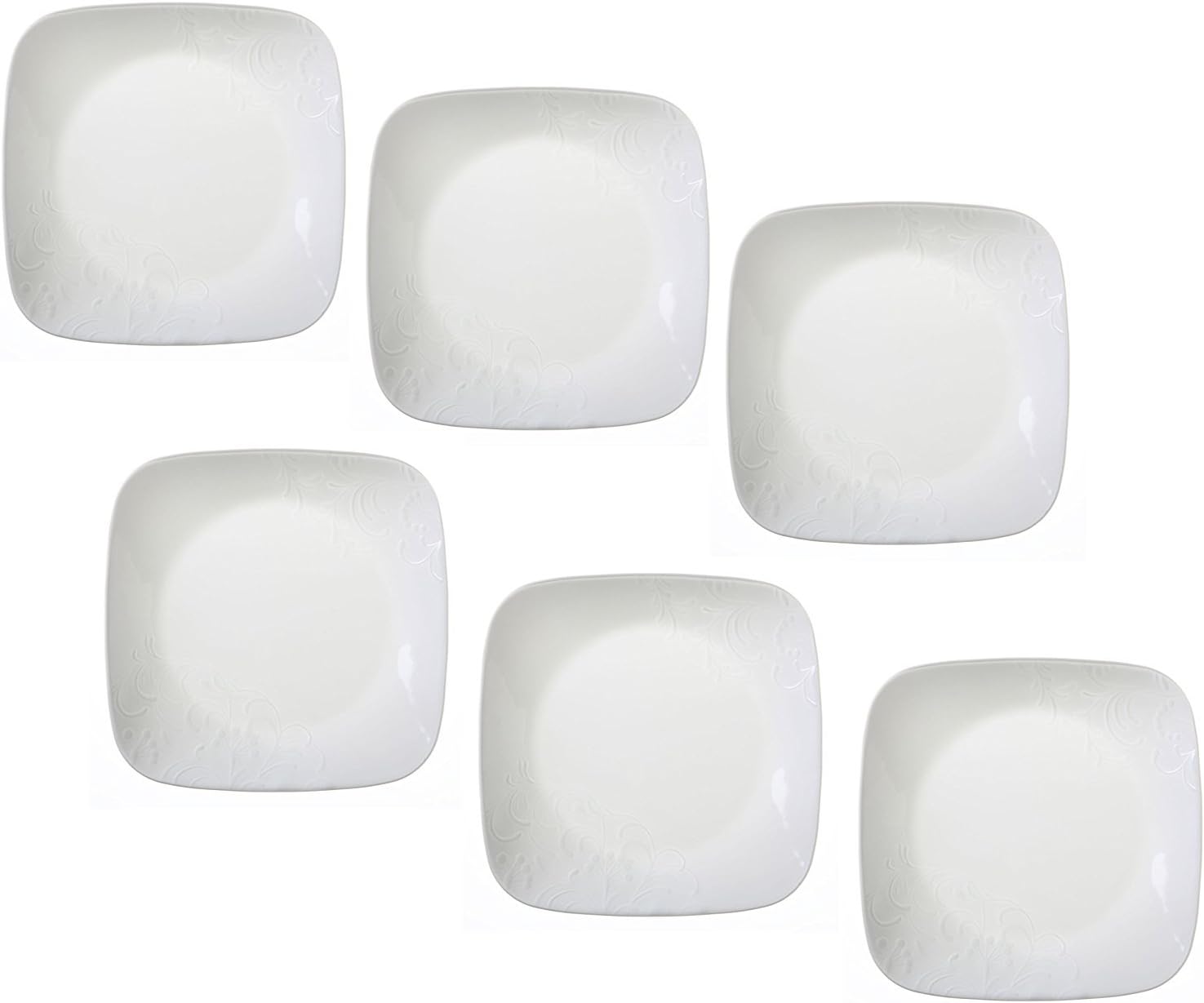 Corelle Boutique Cherish 6.5" Square Bread or Dessert Plate (Set of 6