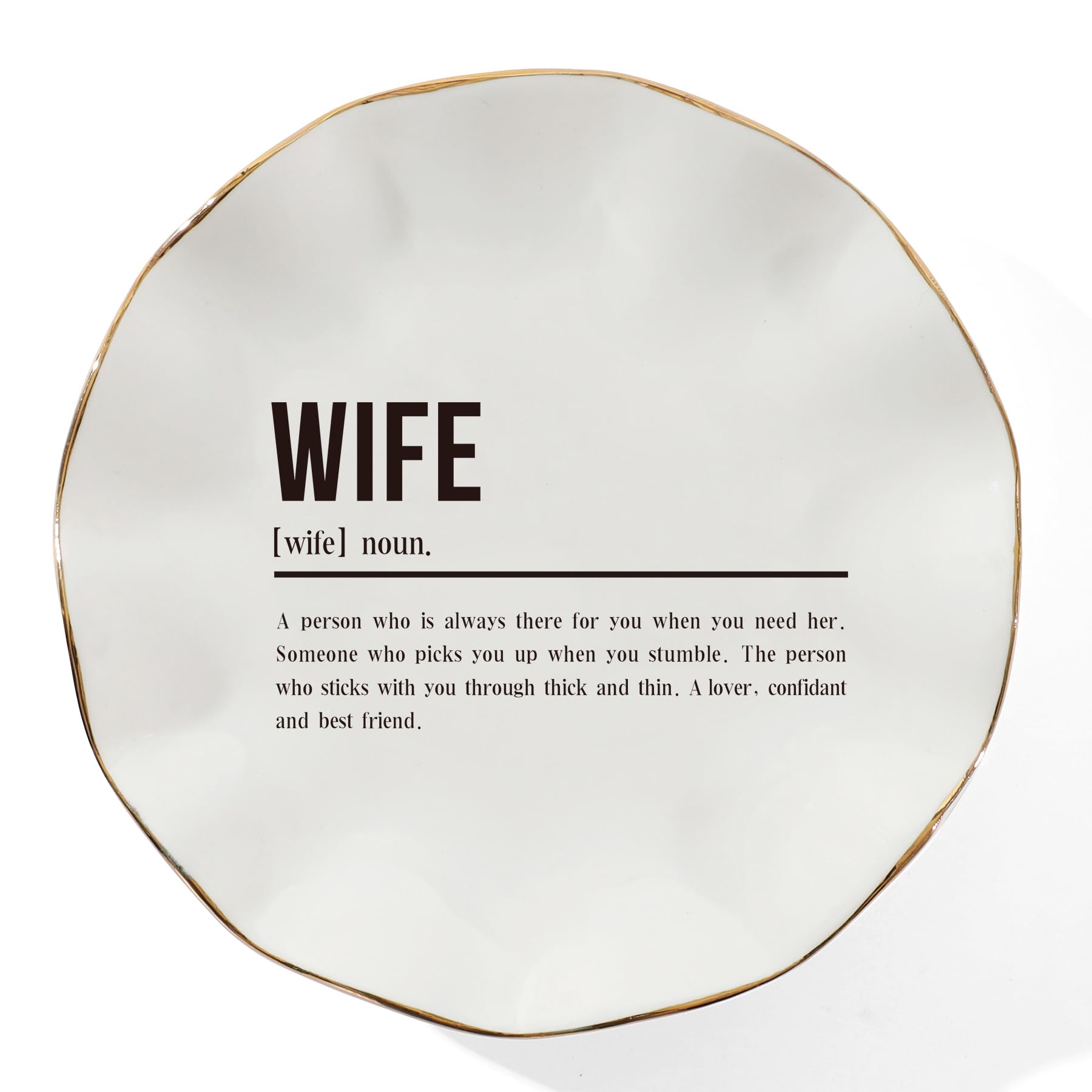 HOME SMILE Valentine's Day Romantic Anniversary for Wife Ring Dish Jewelry Tray-Mother's Day Birthday Gifts for Wife From Husband Unique