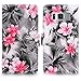 S8 Case, Galaxy S8 Case, Cellularvilla [Diamond Jewel] Embossed Flower Design Premium Pu Leather Wallet Case [Card Slots] [Stand Feature] Folio Flip Cover for Samsung Galaxy S8 (Black Pink Flower)
