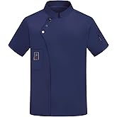 Unisex Chef Coat Short Sleeve Chef Jacket,Breathable,Comfortable Button Closure - Kitchen,Restaurant,Hotel Uniform