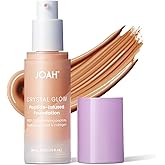 JOAH Crystal Glow Peptide-Infused Foundation, 2-in-1 Multitasking Korean Makeup with Blurring Face Primer, Luminizer, Hydration & Skin Defense for a Flawless Finish, 1.01 Oz, Light Medium Cool