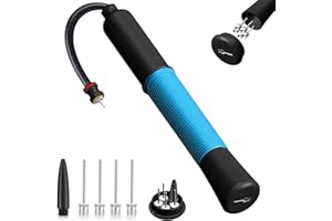 FENXYO Ball Pump with Needle Storage(Never Lose Pin) Basketball Pump with 5 Needles and Extendable Cable, Soccer Football Pumps, Volleyball Pump Rugby Ball Inflator - Great for All Balls