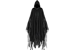 Yunsuelo Halloween Hooded Cloak Grim Reaper Cosplay Costume Medieval Renaissance Cape Gothic Wizard Cape
