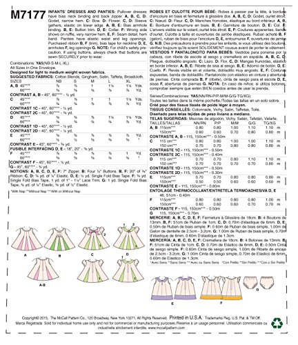 McCall's Patterns M7177 Infants' Dresses and Panties Sewing Template, YA5 (All Sizes In One Envelope)