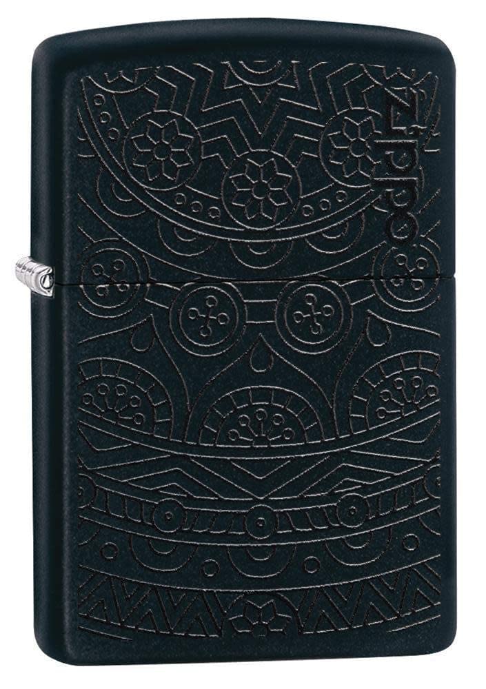 Zippo Tone on Tone Design Black Matte Pocket Lighter
