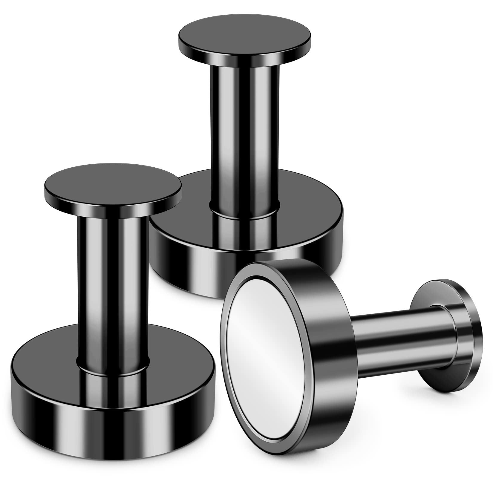 Photo 1 of Junarter 3Pack Strong Magnetic Hooks for Hanging Coats and Bags, 65 LBS Heavy Duty Magnetic Hanger Neodymium Magnet Hooks, Push Pin Style Heavy Duty Magnet Hooks for Home, Kitchen, Office