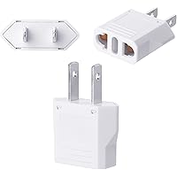 Bates- Europe to US Plug Adapter, 3 Pack, European to US Plug Adapter, EU to US Plug Adapter, Adapter Europe to USA…