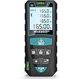 Laser Measure, Mileseey 165 Feet Digital Laser Distance Meter with 2 Bubble Levels,M/In/Ft Unit switching Backlit LCD and Pyt