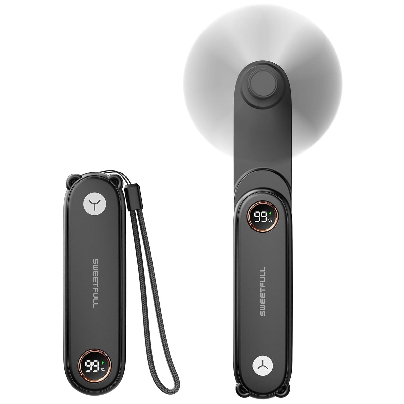 Photo 1 of FLASHLIGHT NON FUNCTIONAL-------------------------------------------------------------------------------------------------- SWEETFULL Portable Handheld Mini Fan with LED Display, 3-in-1 Personal Foldable USB Rechargeable Hand Held Fan & Flashlight for Tra