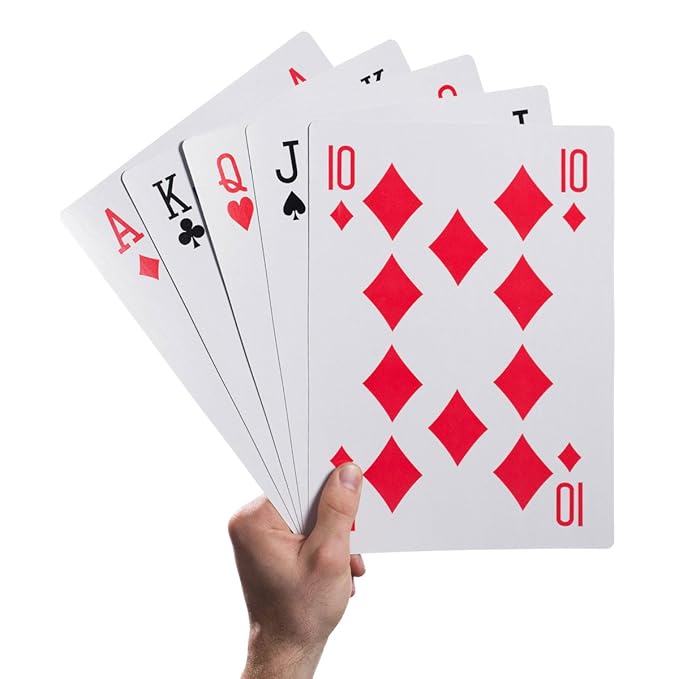 A4 Giant Jumbo Plastic Coated Play Playing Cards Deck Indoor and