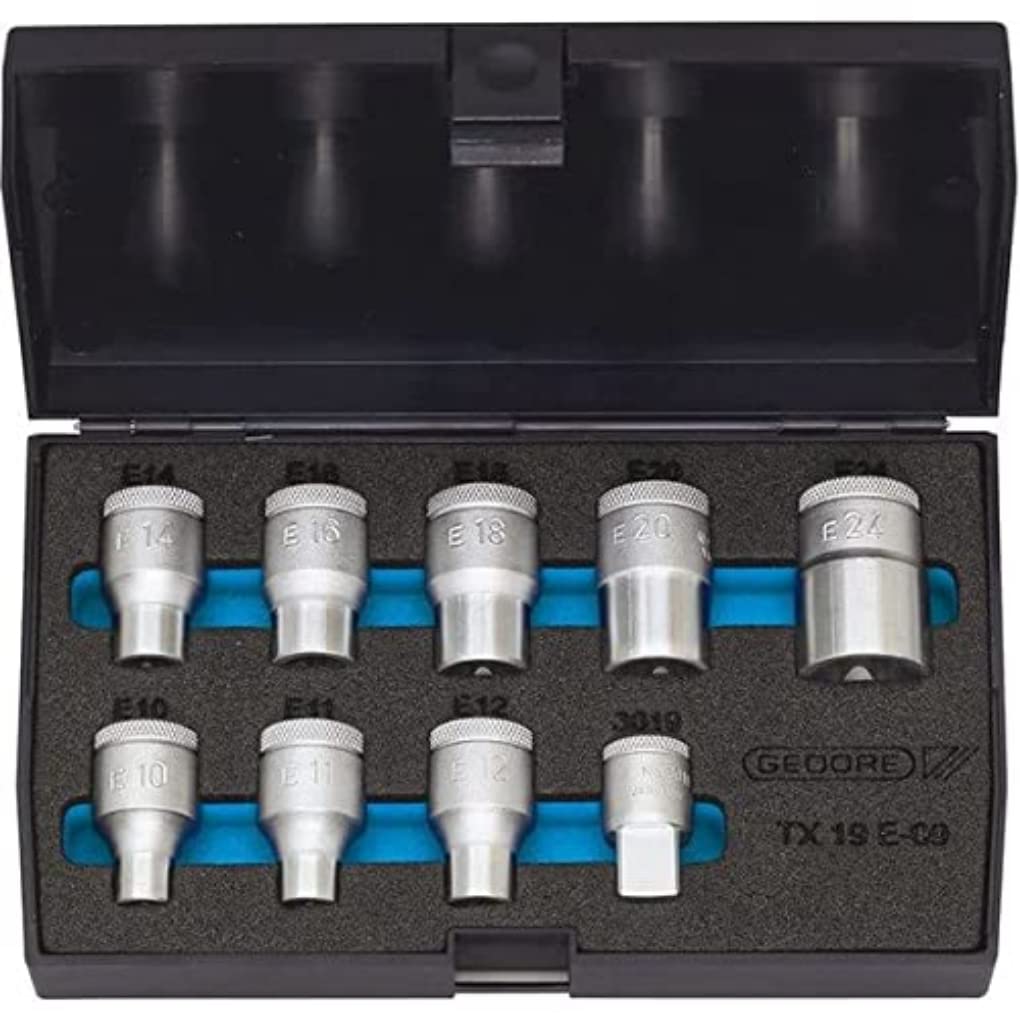 Gedore TX19E-09 1/2-Inch Socket Set - Silver (9-Piece)