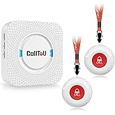CallToU Elderly Monitoring Call Button Wireless Caregiver Pager Smart Senior System with Light Personal Buzzer Alarm 2 Portable Transmitters 1 Plugin Receiver