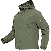 MAGCOMSEN Men's Tactical Jacket Winter Snow Ski Jacket Water Resistant Softshell Fleece Lined Winter Coats Multi-Pockets