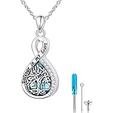 SHAOAN 925 Sterling Silver Butterfly Sunflower/Tree of Life/Cross/Hummingbird/Star Moon/Guardian Urn Necklace for Ashes Abalone Shell Keepsake Pendant Necklace Memorial Cremation Jewelry Gifts for Women