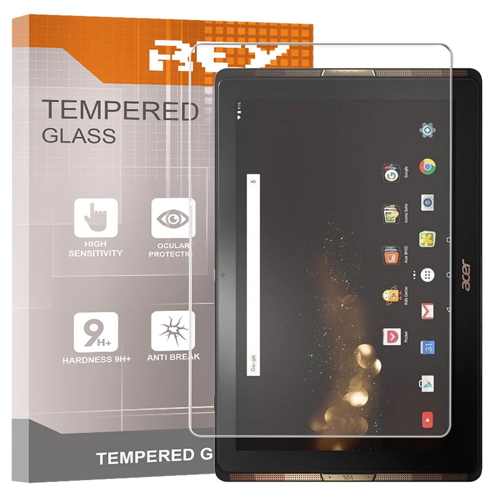 REY [Pack of 2] Tempered Glass for Acer ICONIA Tab 10 A3-A40 (10.1 inches), Premium Screen Protector