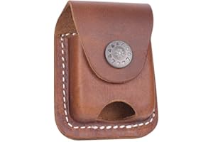 UEMOH Handmade Fliptop Leather Lighter Pouch Holder Case with Pocket Belt Loop