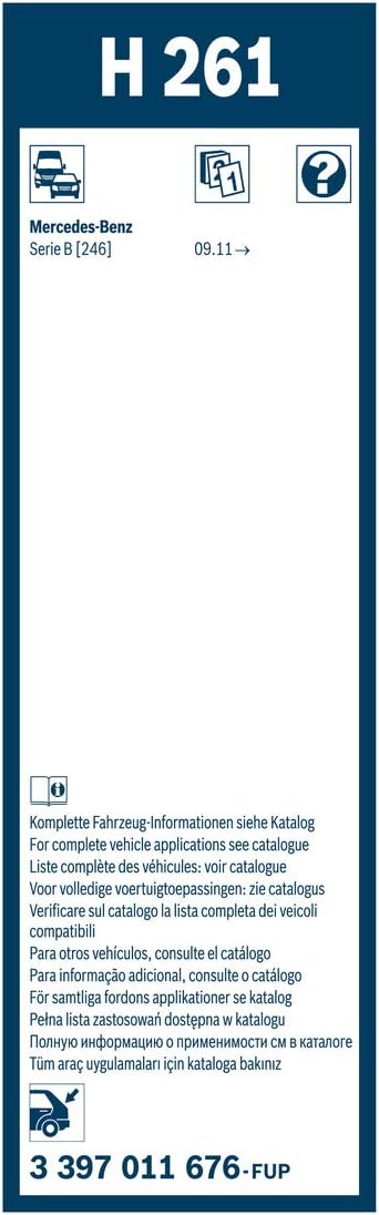 Bosch Wiper Blade Rear H261, Length: 260mm - Rear Wiper Blade - Image 3