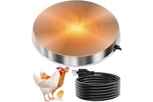 YOTNUS Poultry-Chicken-Water-Heater-Warmer Base for Winter, Heated Chicken Waterer 5 Gallon, 125 W for Metal Poultry Founts, Automatic Pet Water Heater with 6 Feet Cord