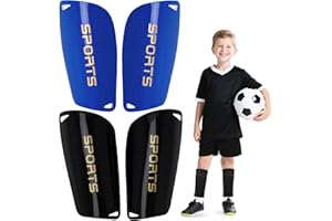 JAYRUIMICE 2 Pairs Soccer Shin Guards for Kids Teenagers Slide-in Shin Guards with EVA Padding & PP Shell–Extra-Lightweight Protective Shin Pads for Games Training & Extracurriculars