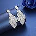 mecresh Leaf Laminated Wedding Dangle Earrings for Women or Bridesmaids Bling Earring, Earrings for Girl or Bride
