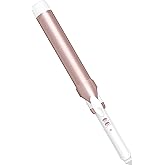 Conair Double Ceramic 1 ½-Inch Long Barrel Curling Iron, 1 ½-Inch Barrel Creates Soft Waves, Hair Waver for Use on Medium & Long Hair, White/Rose Gold