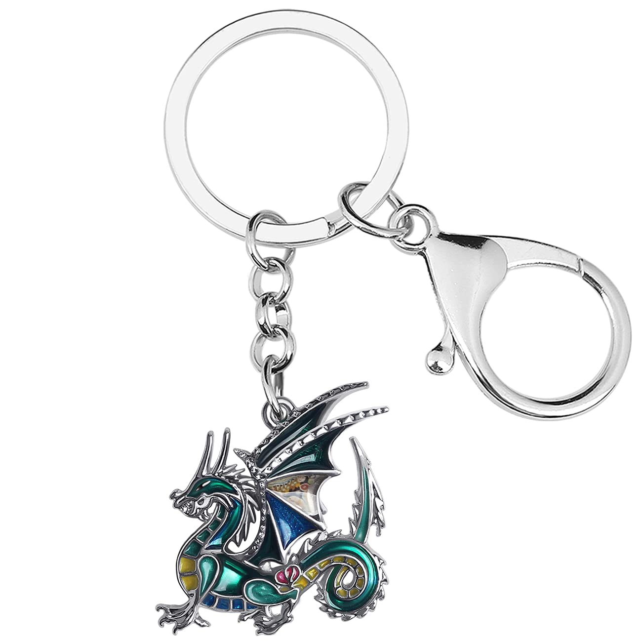 NEWEI Cute Dragon Key Chain Keyring for Women Girls Car Bag Accessories (Green)