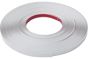 JSIWOTH 0.4in × 40Ft Peel and Stick Trim, Waterproof Molding Trim for Walls Edges, Borders, Window Frames, Backsplash Tiles, Flexible and Self Adhesive Trim White(Paintable)
