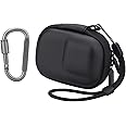 Flymile Carrying Case for DJI OSMO Action 5 Pro/4/3, Portable Storage Bag for GoPro/Insta360 Ace Ace Pro, PU Hard Shell Travel Case with Wrist Strap & Carabiner Kit Accessories(Black)