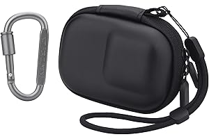 Flymile Carrying Case for DJI OSMO Action 5 Pro/4/3, Portable Storage Bag for GoPro 13/12/11/10/9/Insta360 Ace Ace Pro, PU Hard Shell Travel Case with Wrist Strap & Carabiner Kit Accessories(Black)