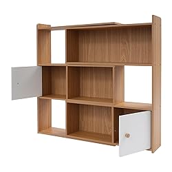 LOHISHILO 3 Tier Bookshelf Tall Bookcase Storage