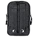 StyleZ Tactical Molle Pouch Compact EDC Utility Gadget Belt Waist Bag with Cell Phone Holster Holder for iPhone 8 Plus (Black)