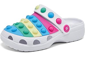 Engtoy Kids Clogs Boys Girls Garden Shoes Slip on Kids Slides Sandals Funny Lightweight Beach Slippers