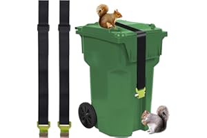 ABNAOK Trash Can Lid Locks, Garbage Can Locks for Animals, Outdoor Bear Proof Trash Can Strap for Raccoon Repellent、Rodent、Squirrel、Dog, Locking Garbage Can During Strong Winds