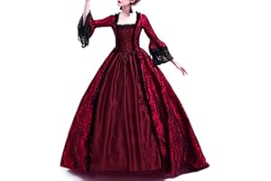 GCVIZUSO Victorian Medieval Dress for Womens Goth Prom Princess Dress 1800S Rococo Ball Gowns Plus Size Halloween Costumes