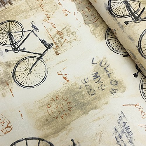 Yifely Shabby Chic Bikes Contact Paper Self Adhesive Shelf