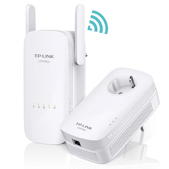 title=TP-Link TL-WPA8630 KIT AV1200 Powerline, Wi-Fi Dual Band AC1200 Wireless, 3