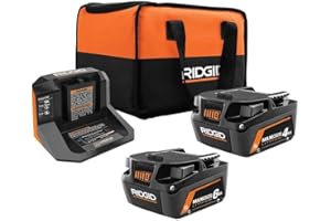 PACROBAN 18V 6.0 Ah and 4.0 Ah MAX Output Lithium-Ion Batteries and Charger Kit with Bag