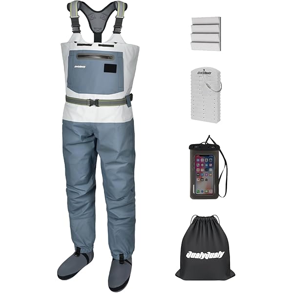 8Fans Chest Waders For Fishing - Waterproof Breathable 3-Layer Stockingfoot Waders For Men & Women