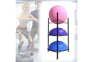 FIVAZ Balance Ball Half Rack 3/5 Tiers, iron Half Exercise Balls Holder for Half Ball & Yoga Ball, Home Gym Studios Standing Half Ball Balance Trainer Shelf