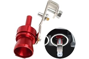 EOHMAK Universal Turbo Sound Whistle Simulator Blow Off Valve Exhaust Muffler Pipe Whistle Exhaust Tailpipe Aluminum Alloy Car Roar Maker Tail Whistle for Car Motorcycle(Red,M)