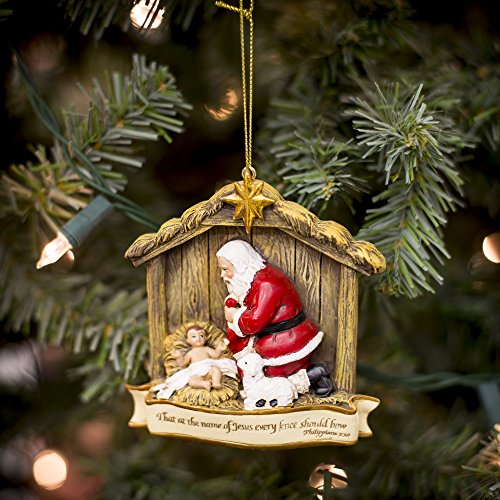 santa and baby jesus ornament