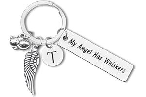 Dabihu Loss of Cat Memorial Keychain Initial Charm Jewelry Sympathy Gifts for Pet Loss in Memory of Cat Gifts for Cat Lovers